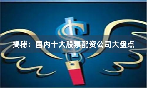 揭秘：国内十大股票配资公司大盘点